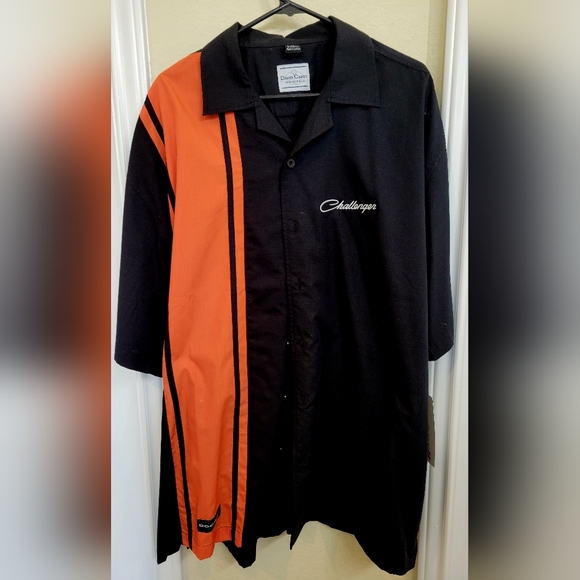 Dodge Challenger Orange And Black Button Up Shirt Size 2X - Picture 1 of 6